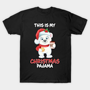 This Is My Christmas Pajama Polar Bear Coffee And Cookie Family Matching Christmas Pajama Costume Gift T-Shirt